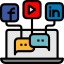 Social media icons for youtube and linkedin